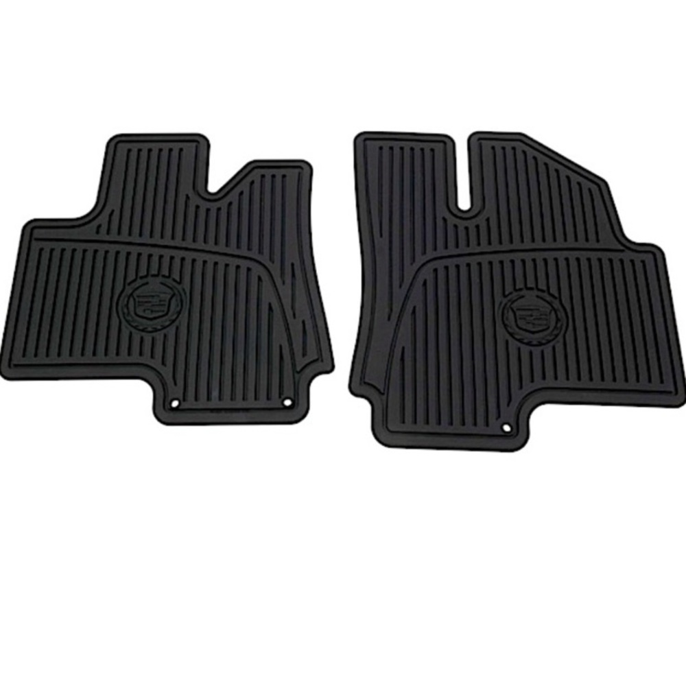 CADILLAC Front Mats Genuine OEM All Weather SRX 2010 - 2014 Black Rubber